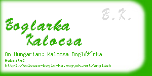 boglarka kalocsa business card